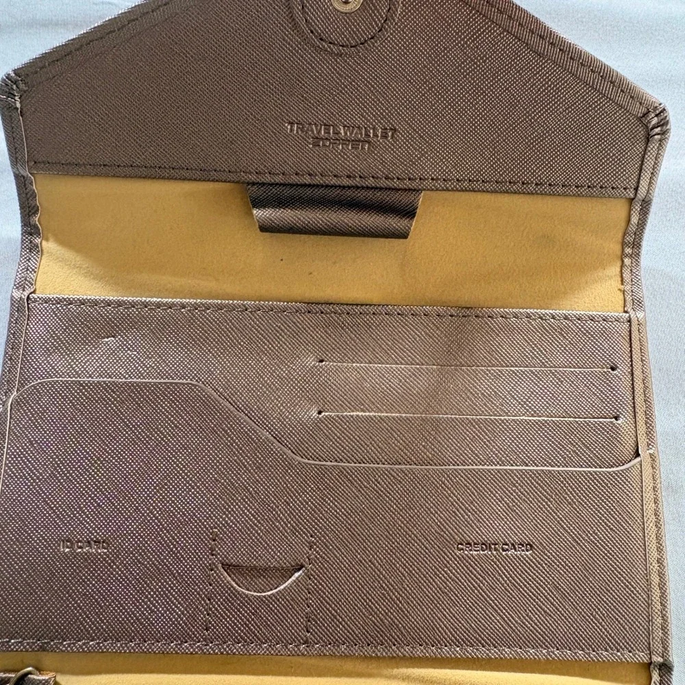 Zoppen Travel Wallet Organizer Womens Rose Gold RFID Blocking Passport Clutch